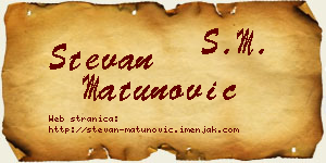 Stevan Matunović vizit kartica